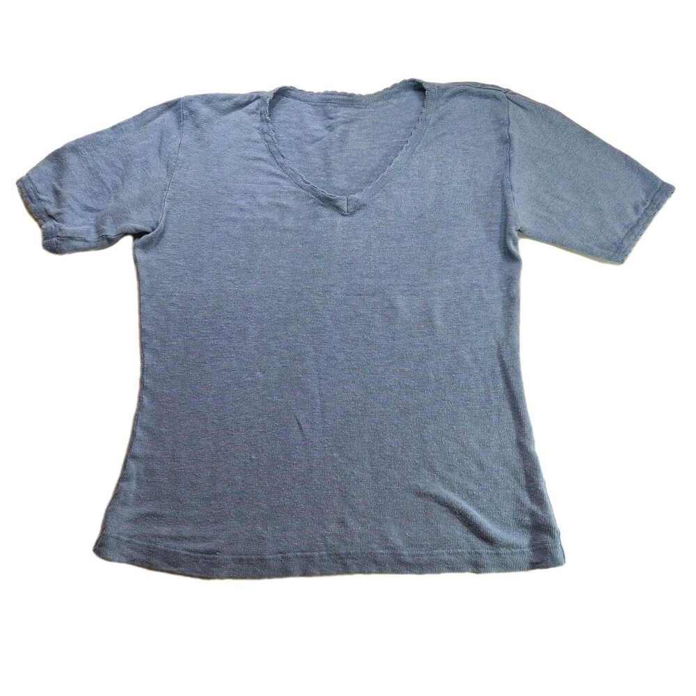 Ecolution Sz L Hemp & Flax Knit Shirt 100% Bast Fiber Short Sleeve Sustainable